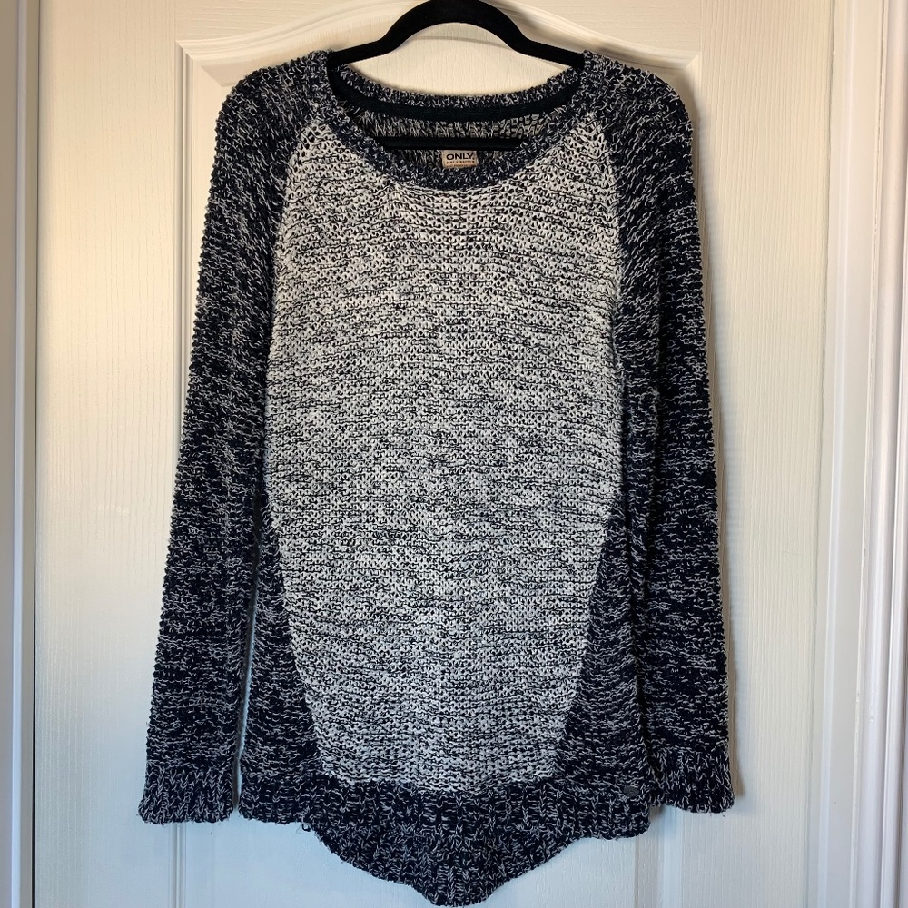 ONLY Women's Black & White Marled Sweater